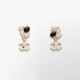 18K CC 25K Black & Pink Gold Earrings