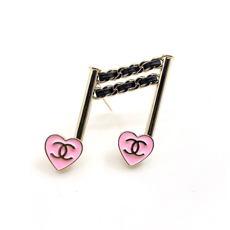 18K CC Music Symbol Brooch