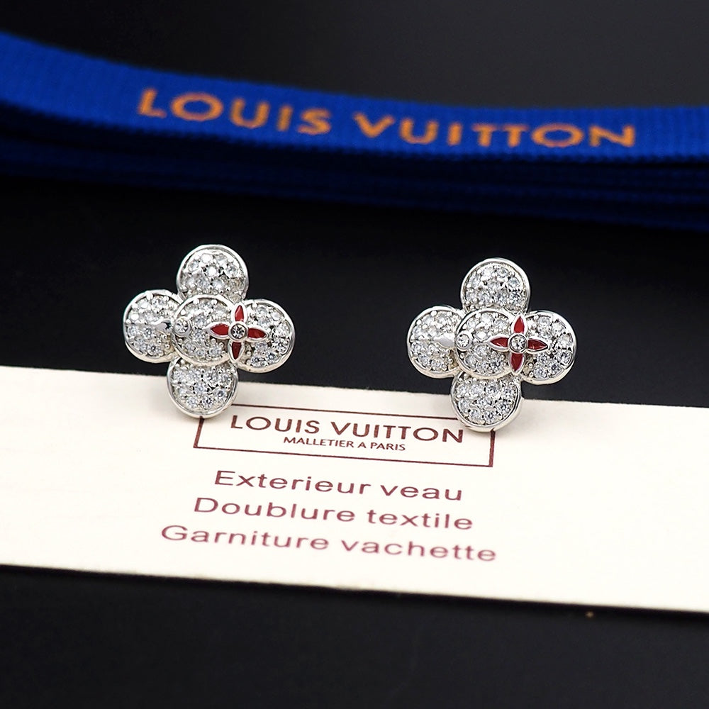 18K Louis Vivienne Diamond Earrings