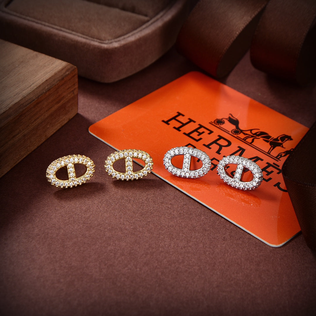 18K Farandole Diamond H Earrings