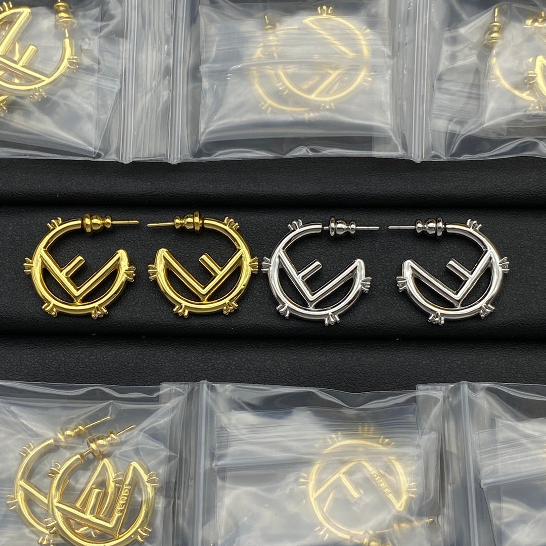 18K F Forever Earrings