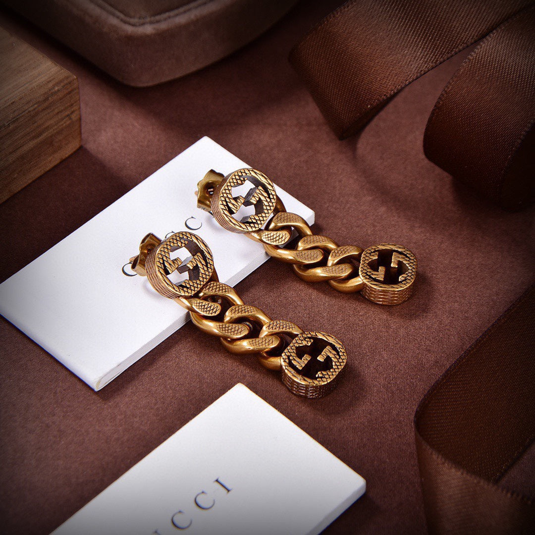 18K GG Chain Earrings