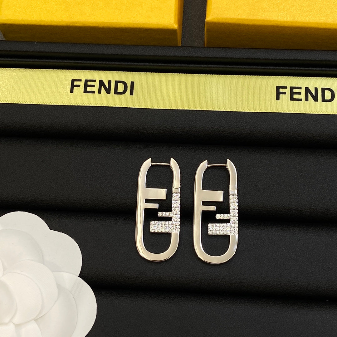 18K F OLock Earrings