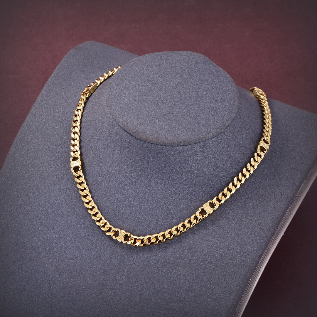 18K CD Triomphe Small Gourmette Necklace