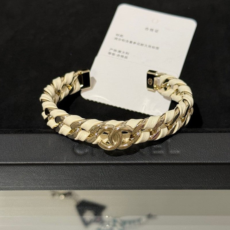 18K CC 26C Black Open Cuff Bracelet