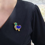 18K Lucky Animals Duck Clip Brooch