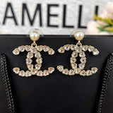 18K CC 25B Crystal Small Heart Earrings
