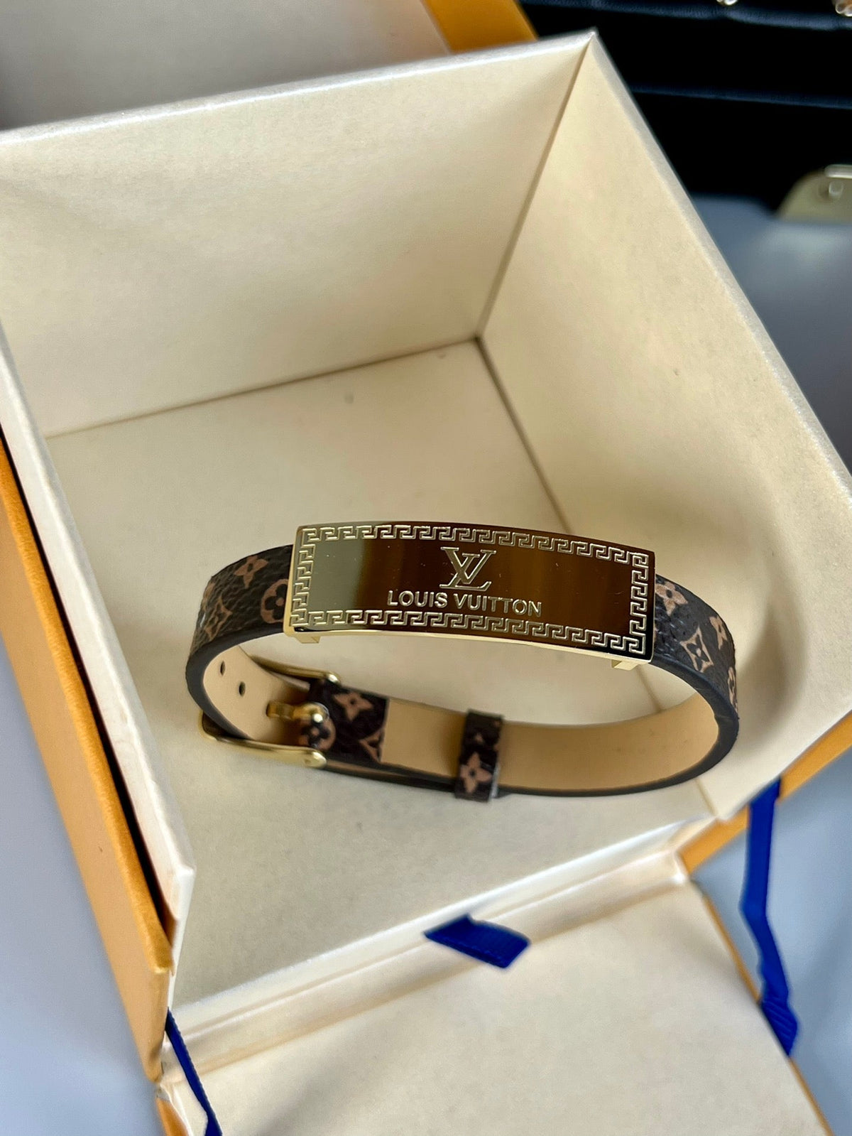 18K Louis Leather Bracelet
