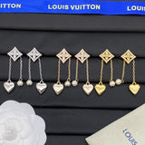 18K Louis Pearl Diamond Drop Earrings