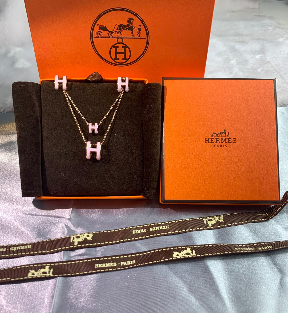 18K Mini Pop H Pink Necklace