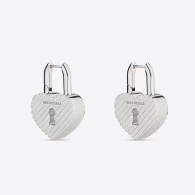 18K BB Hear Lock Earrings