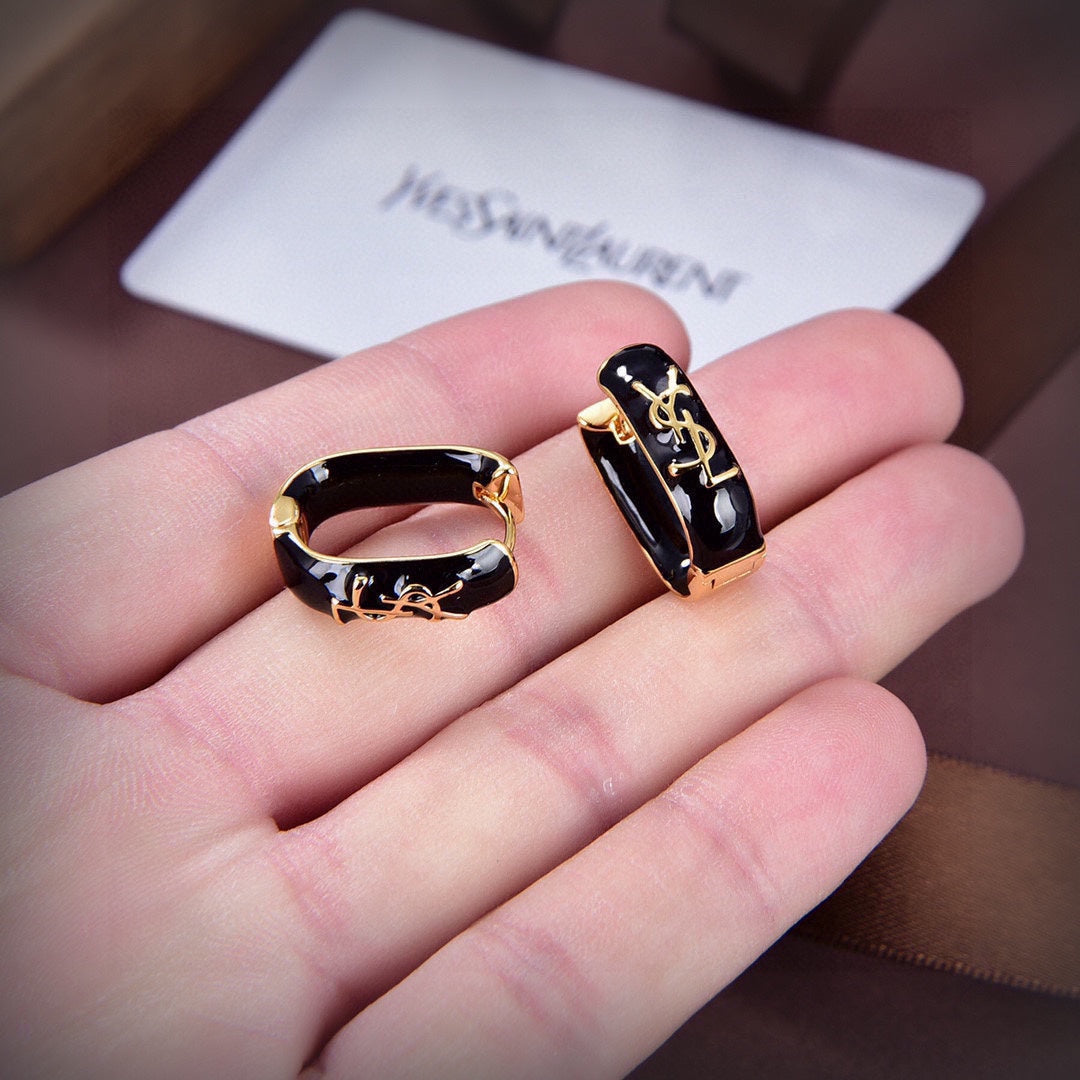 18K Saint Black Earrings