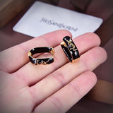 18K Saint Black Earrings