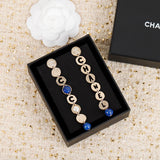 18K CC Script Pendant Earrings