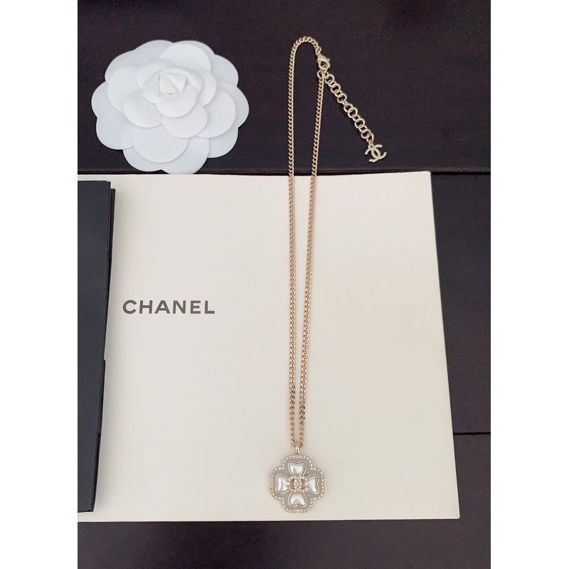 18K CC Camellia Pearl Necklace