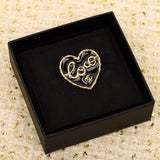 18K CC Black Heart Brooch