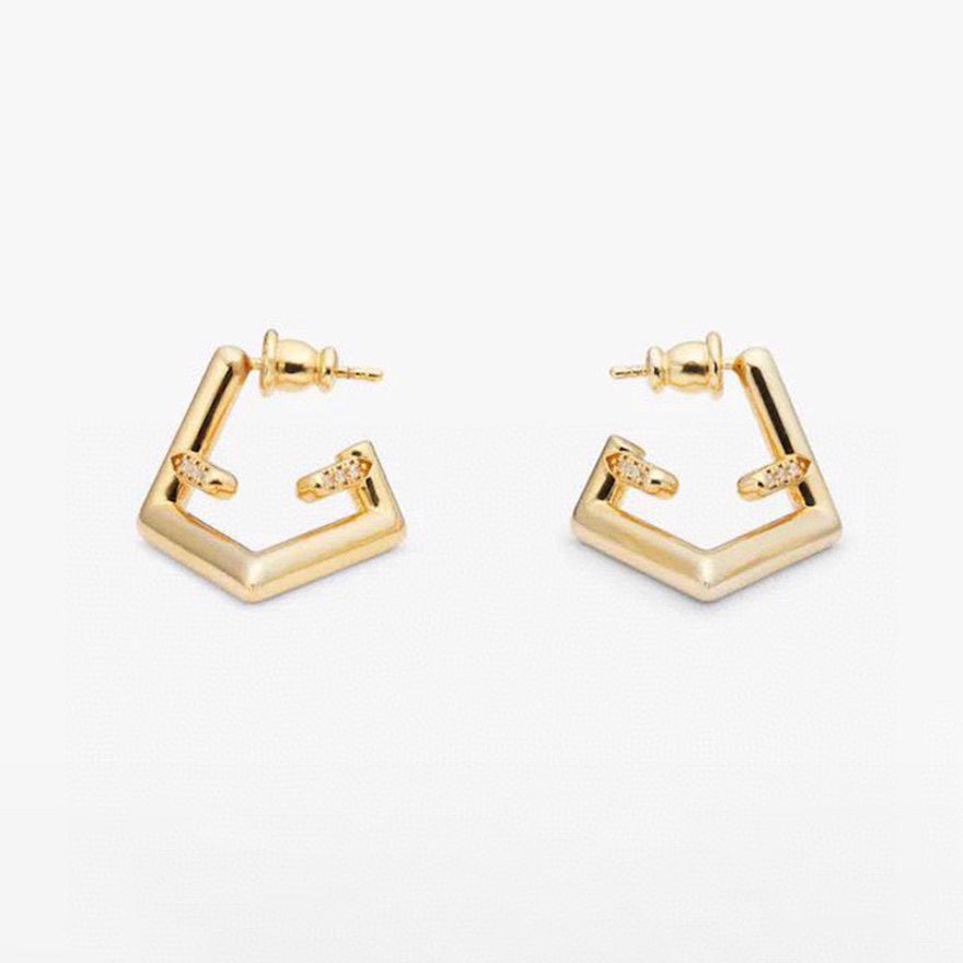 18K F First Earrings