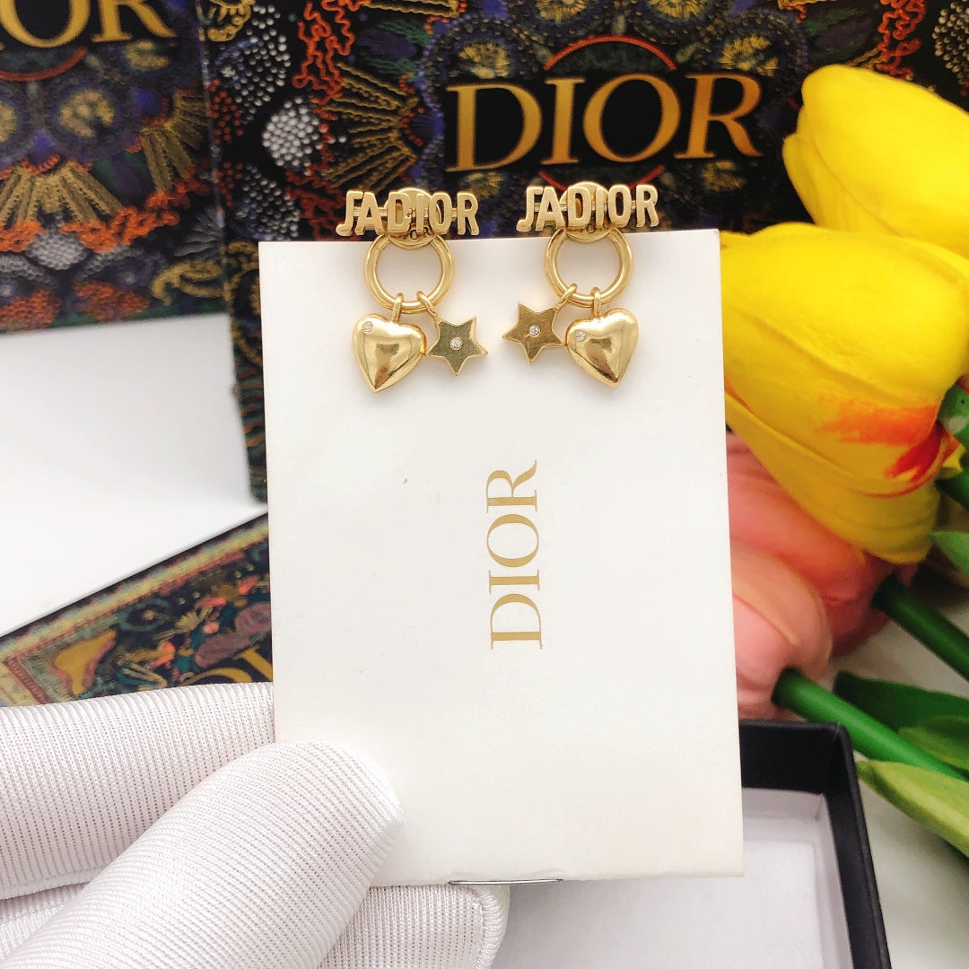 18K CD J'Adior Star Earrings