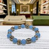 18K GG Anger Forest Blue Bead Chain Bracelet