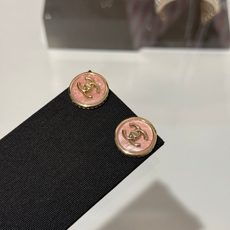 18K CC 25B Pink Gold Earrings
