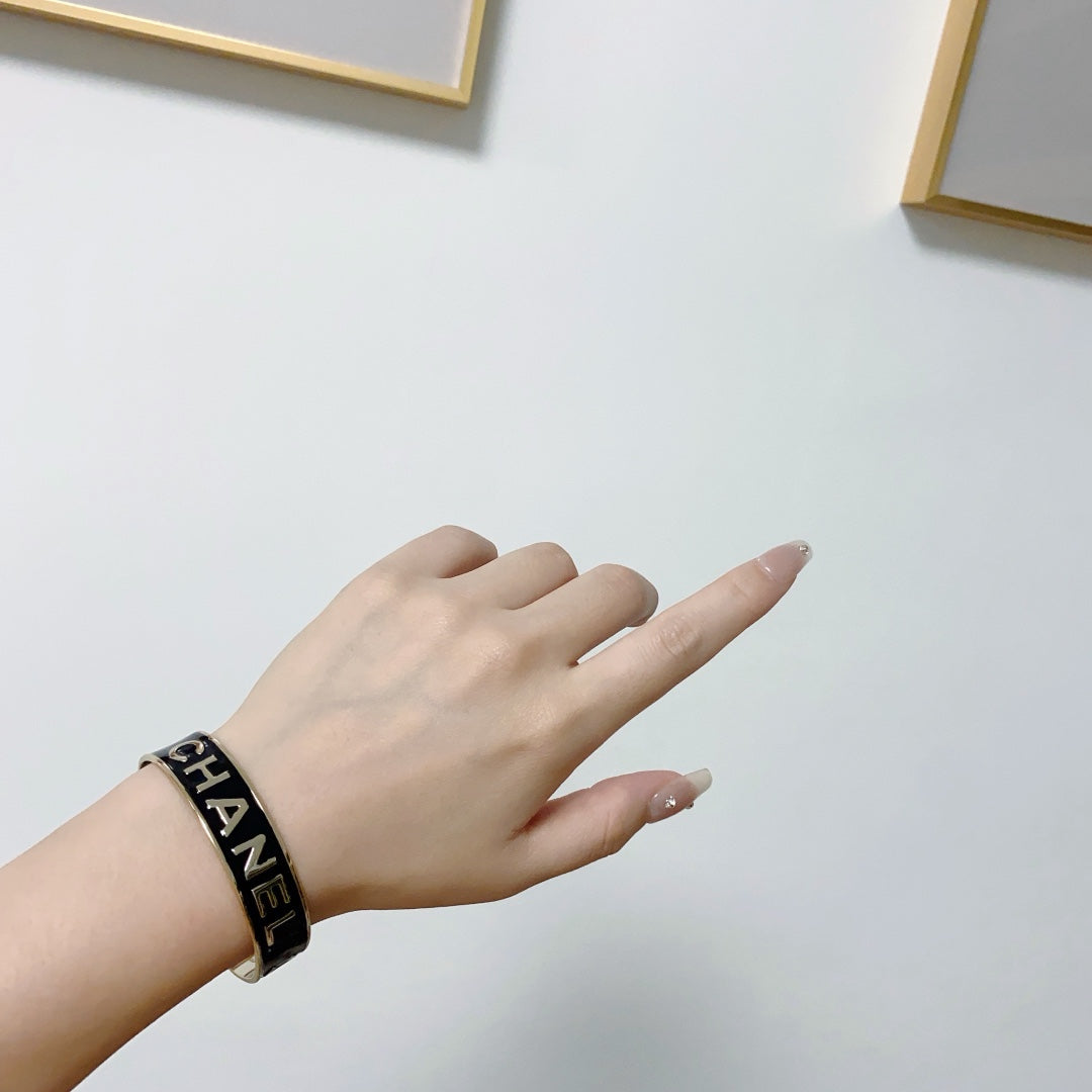 18K CC Open Wide Cuff Bracelet