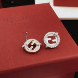 18K F Diamond Gold Earrings