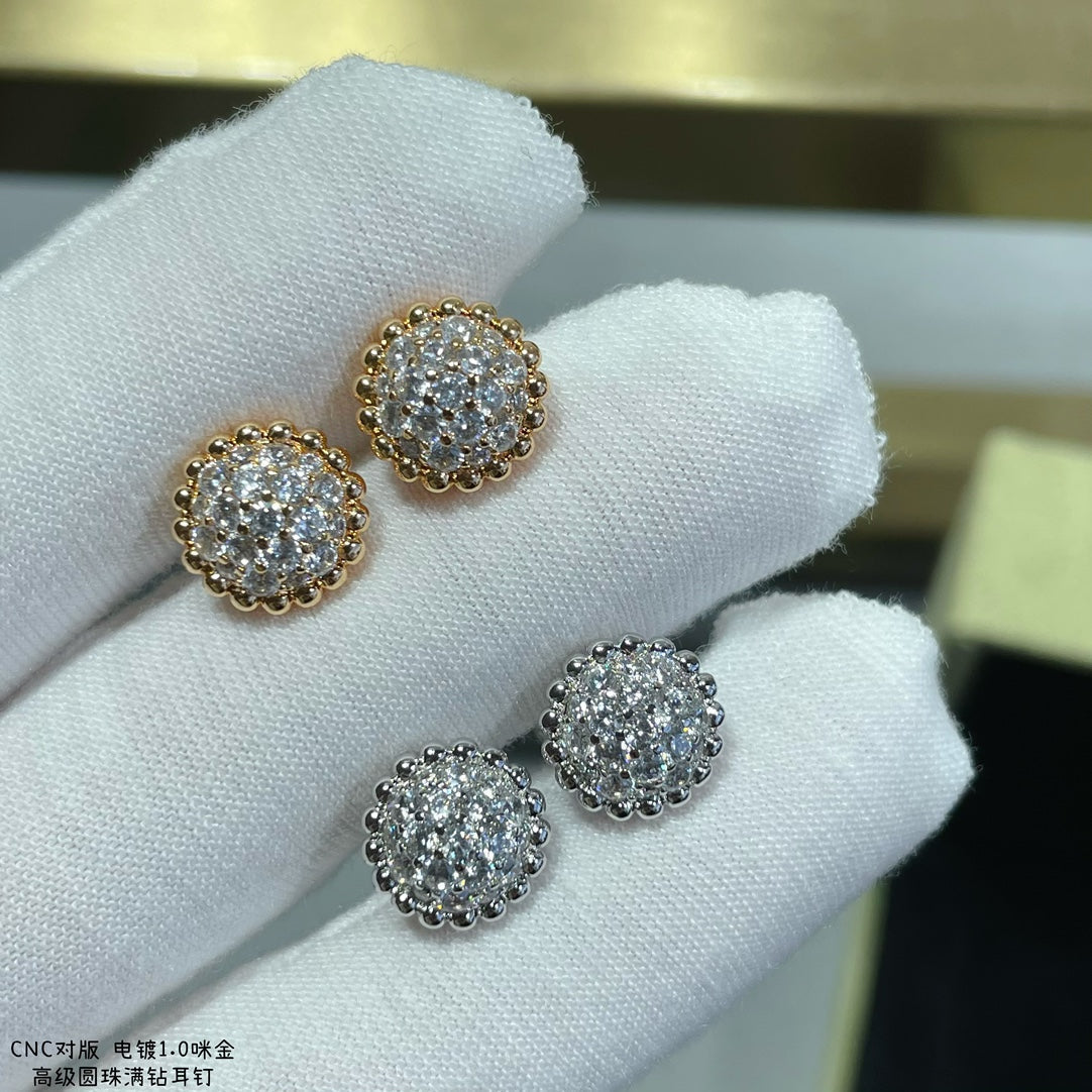18K Perlée Diamonds Earrings