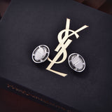 18K Saint Black Crystal Earrings