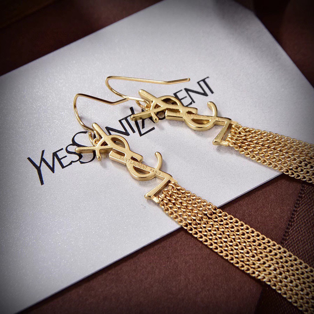 18K Saint Monogram Tassels Earrings