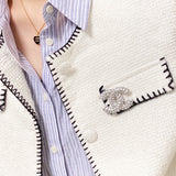 18K CC Diamonds Brooch