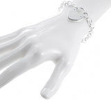 18K T Heart Tag White Gold Bracelet