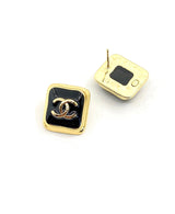18K Square CC Earrings