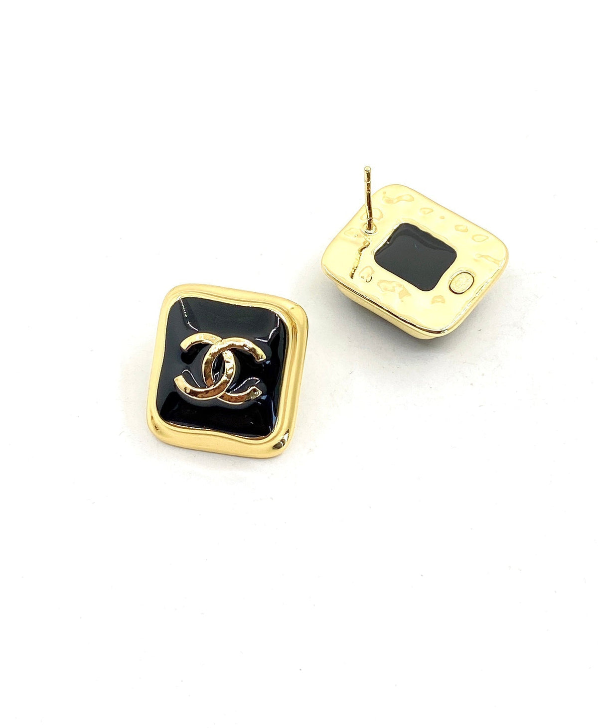 18K Square CC Earrings