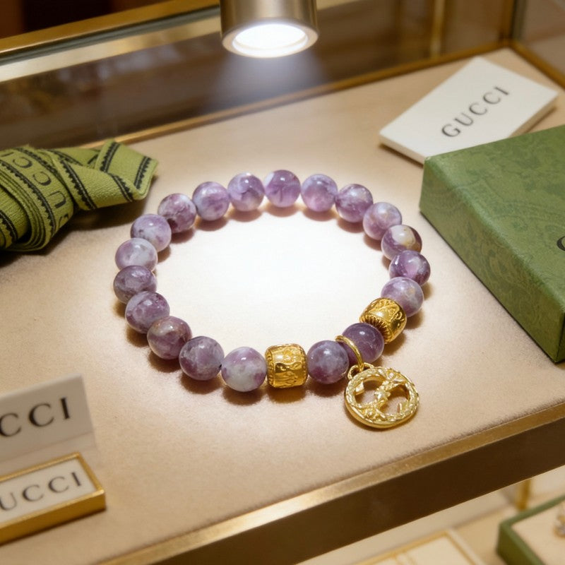18K GG Anger Forest Violet Bead Chain Bracelet