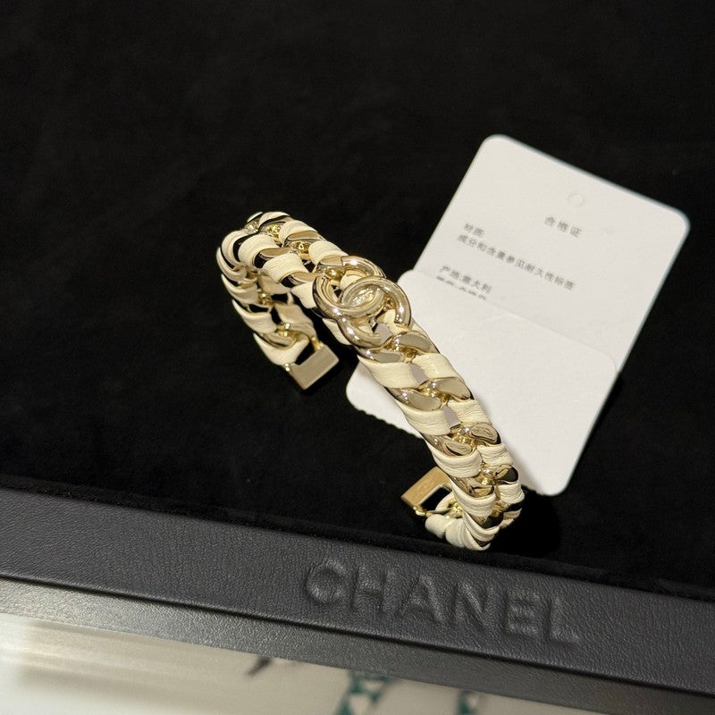 18K CC 26C Black Open Cuff Bracelet