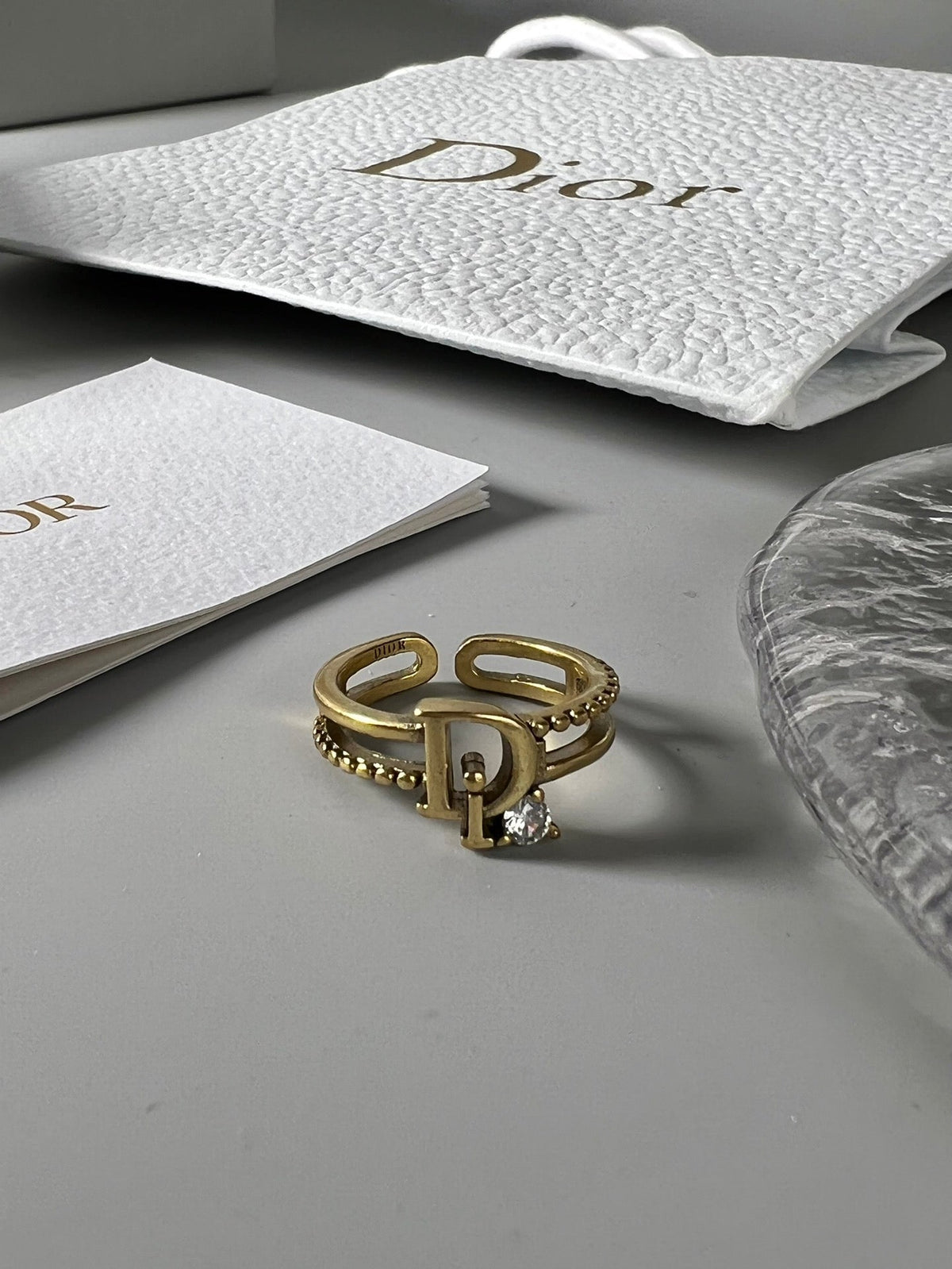 18K CD Crystal Rings