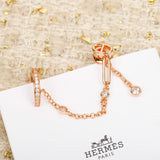 18K Chaine D'Ancre Rose Gold Diamond Earrings