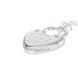 18K T Heart Tag White Gold Bracelet