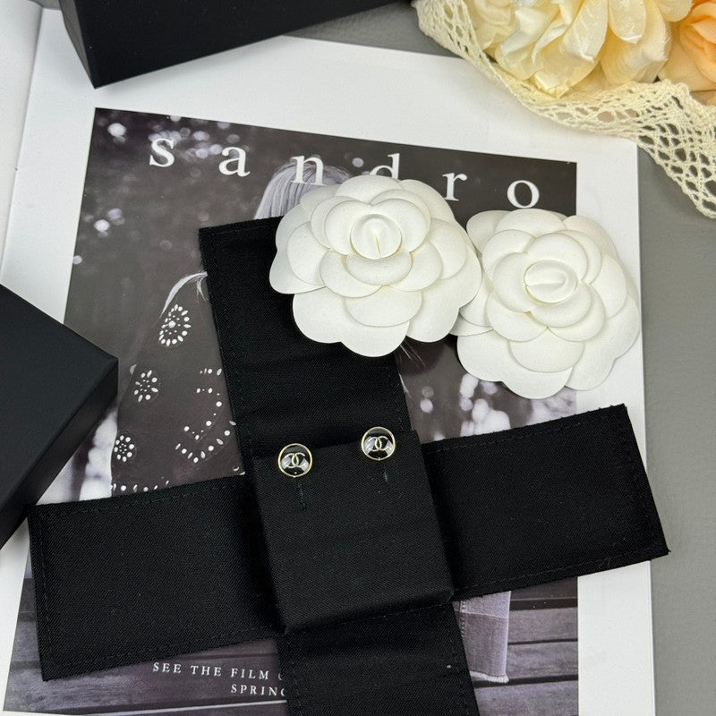 18K CC 25K Black Gold Earrings