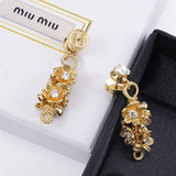 18K Miu Gold Flower Earrings