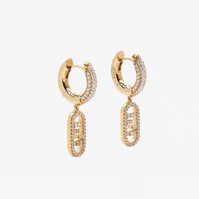 18K F OLock Earrings