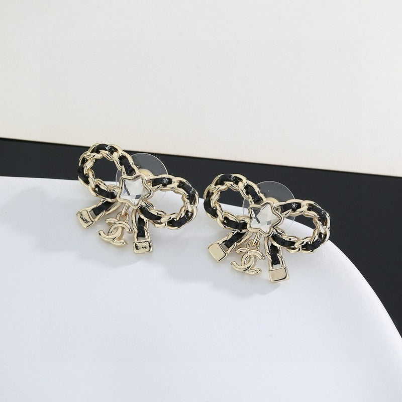 18K CC Butterfly Pendant Earrings
