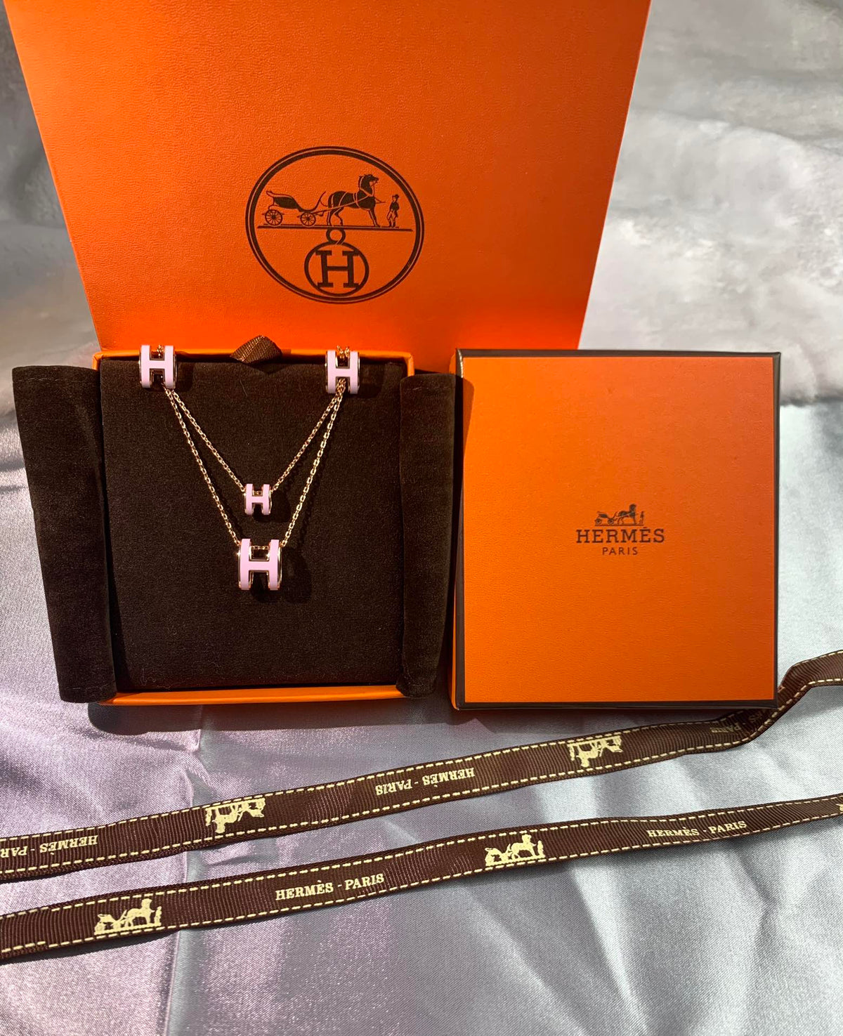 18K Mini Pop H Pink Necklace