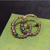 18K GG Color Crystal Brooch