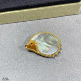 18K Lucky Animals Hedgehog Clip Brooch