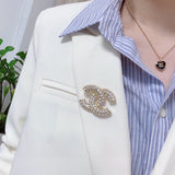 18K CC Diamonds Brooch