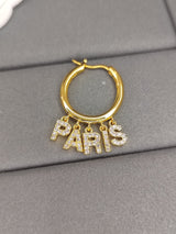 18K Triomphe Script Diamonds Earrings