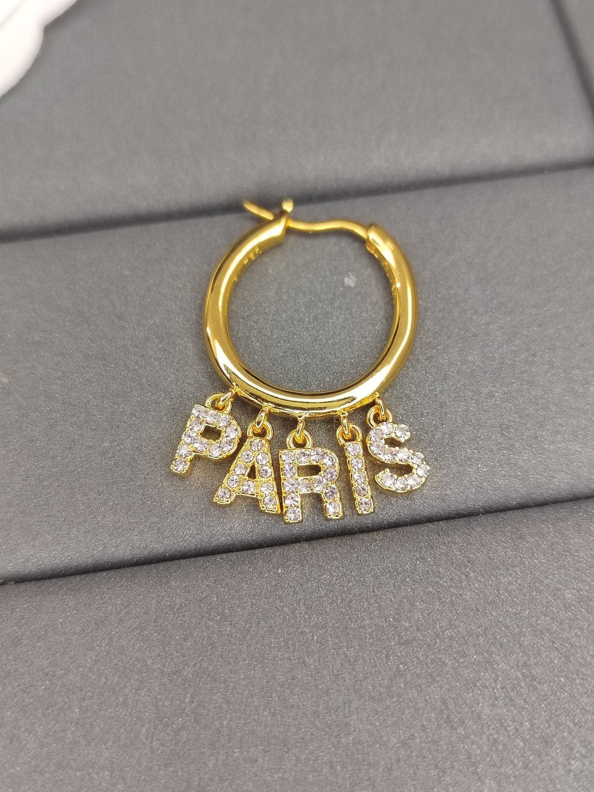 18K Triomphe Script Diamonds Earrings