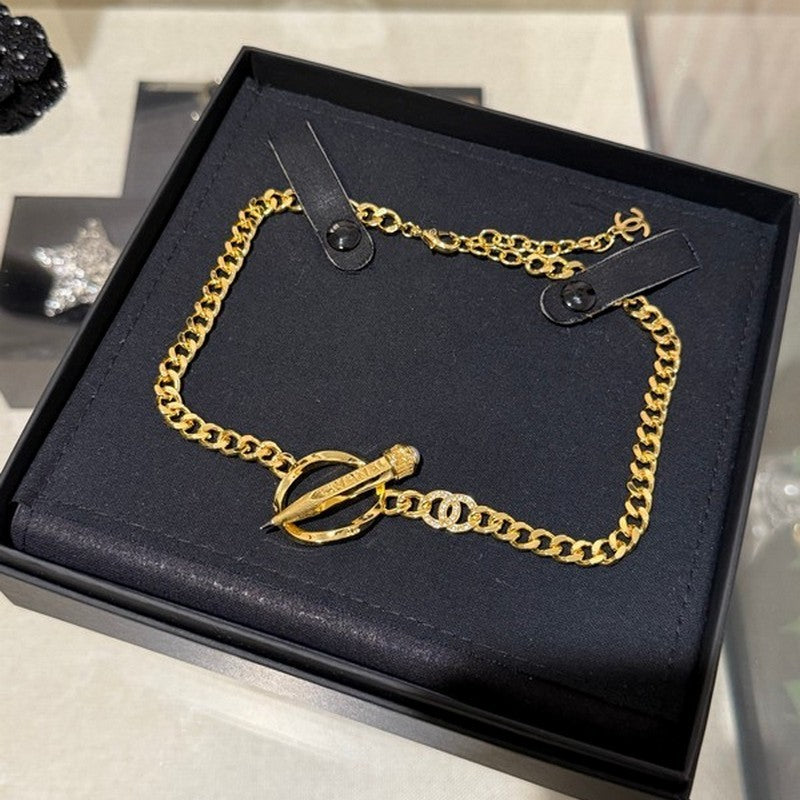 18K CC 25K Pen Choker Necklace