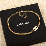 18K CC White Logo Choker Necklace